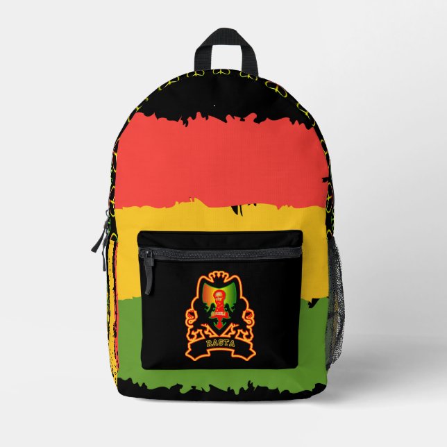 Rastafari Print Cut Sew Bag Bedruckter Rucksack (Vorderseite)