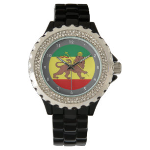 Rastafari Reggae-Musik-Flagge Armbanduhr