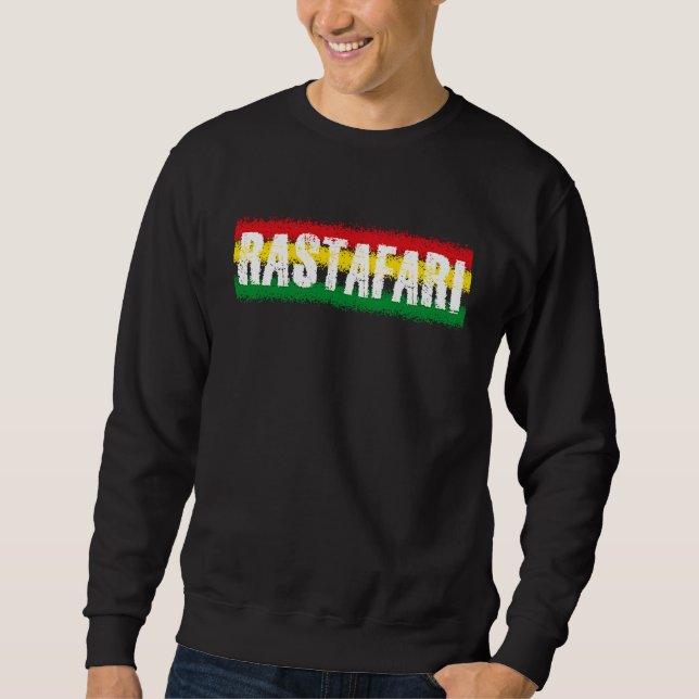 Rastafari Stripes Jamaica Souvenir Rasta Roots Reg Sweatshirt (Vorderseite)