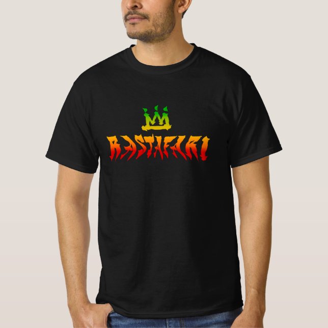 Rastafari Verzerrte Rasta Colors Reggae T - Shirt (Vorderseite)
