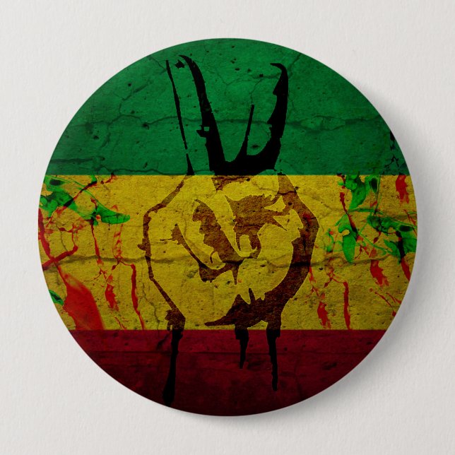 Rastafarian Abzeichen Button (Vorderseite)