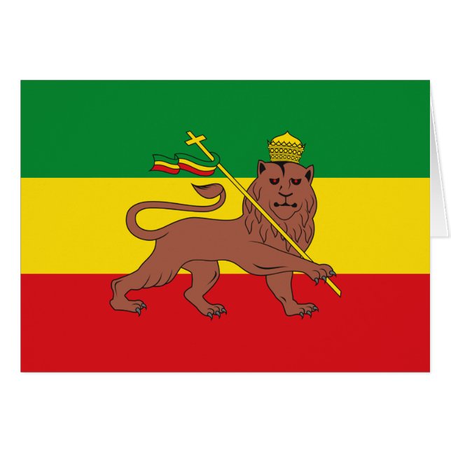 Rastafarian Flag Äthiopia Löwe von Judah (Vorderseite (Horizontal))