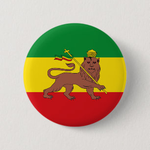 Rastafarian Flag Äthiopia Löwe von Judah Postcar Button