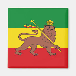 Rastafarian Flag Äthiopia Löwe von Judah Postcar Magnet