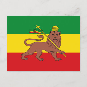Rastafarian Flag Äthiopia Löwe von Judah Postkarte