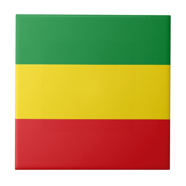 Rastafarian Flag Rasta Äthiopian Fliese (Vorderseite)