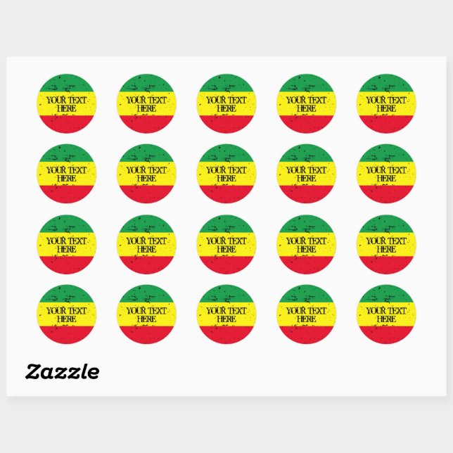 Rastafarian Flag Rasta Farben reggae Musik benutze Runder Aufkleber (Blatt)