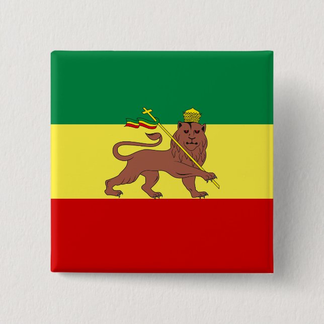 Rastafarian Flag (Rastafarianism) (Rasta) Button (Vorderseite)