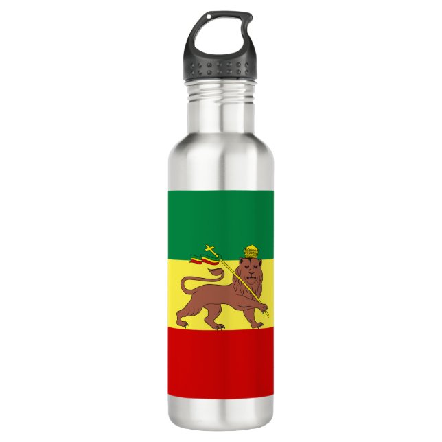 Rastafarian Flag (Rastafarianism) (Rasta) Edelstahlflasche (Vorderseite)