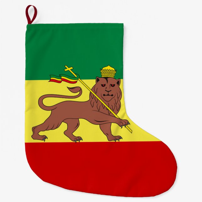 Rastafarian Flag (Rastafarianism) (Rasta) Großer Weihnachtsstrumpf (Vorderseite)