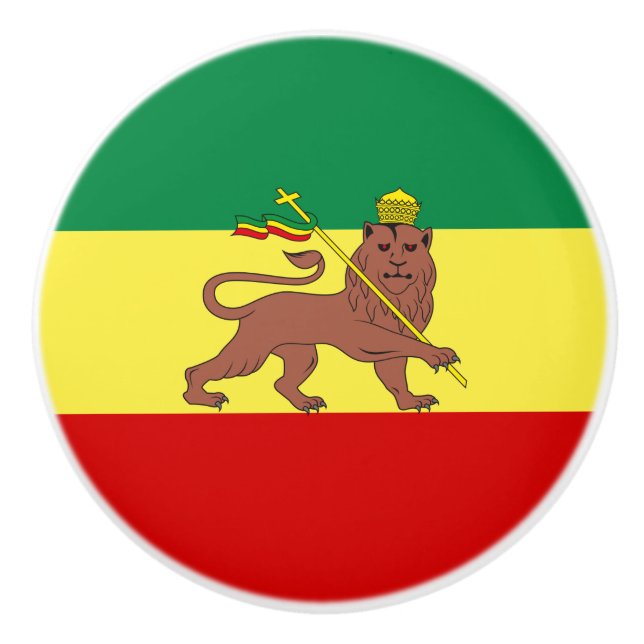 Rastafarian Flag (Rastafarianism) (Rasta) Keramikknauf (Vorderseite)