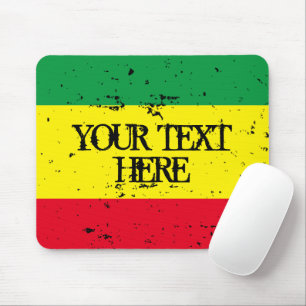 Rastafarian Flag Reggae Musik grün gelb rot Mousepad