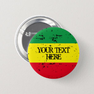 Rastafarian flagge Reggae Musik personalisiert run Button