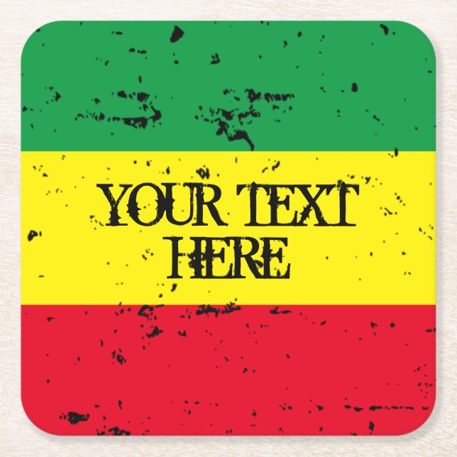 Rastafarian flagreggae music personalisiert rechteckiger pappuntersetzer (Vorderseite)