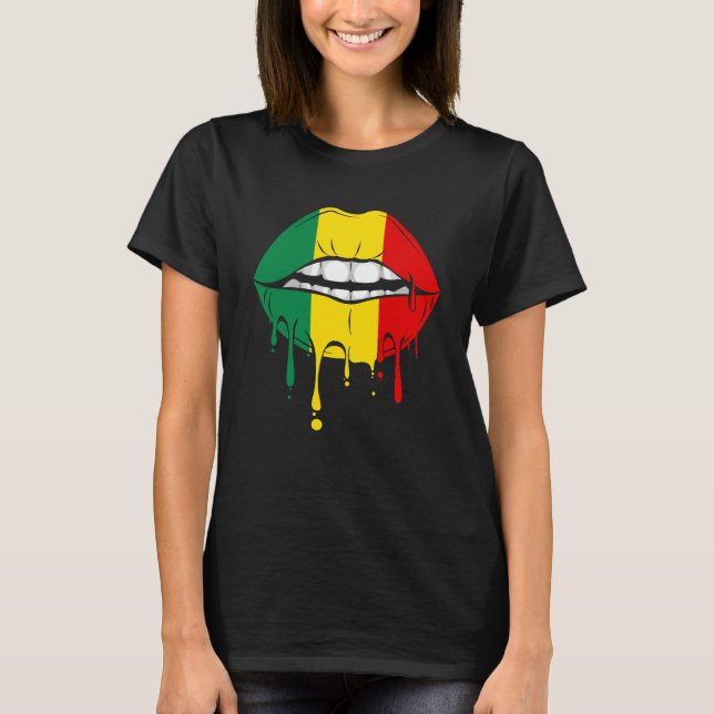 Rastafarian Jamaica Lips T-Shirt (Vorderseite)