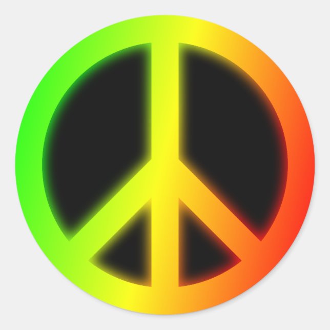 Rastafarian Peace Sign Runder Aufkleber (Vorderseite)