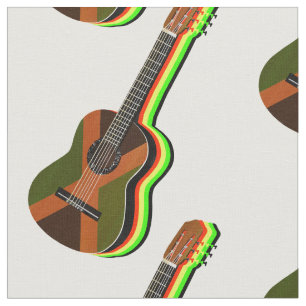 Rastafarian Reggae Guitar Jamaikanische Flagge Stoff