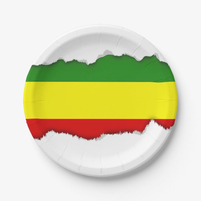 Rastafarian Stolz-Flagge Pappteller (Vorderseite)