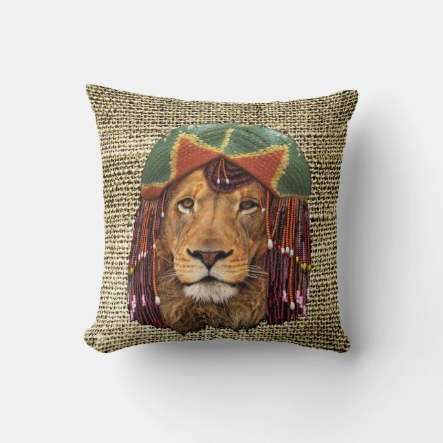 Rastafarian-Wildlife lion Spaß design - Wildtiere Kissen (Vorderseite)