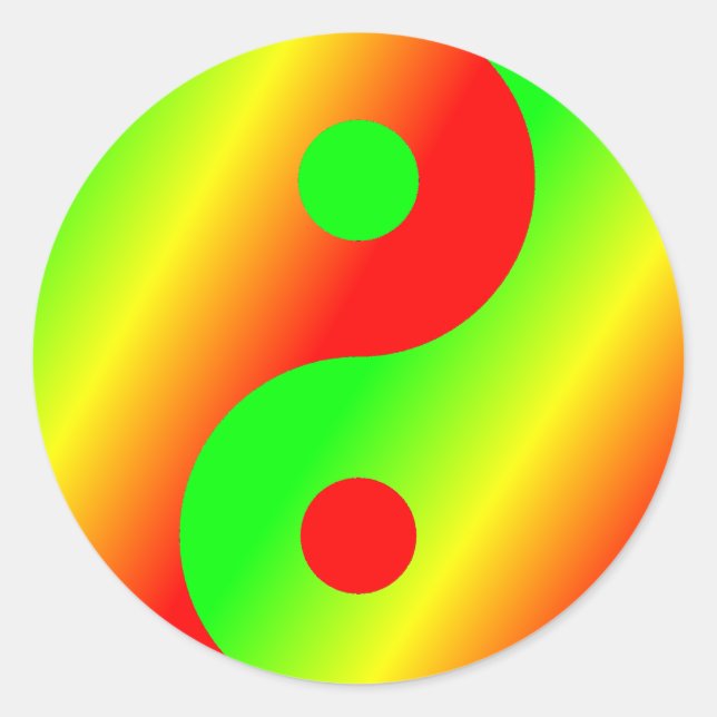 Rastafarian Yin Yang Runder Aufkleber (Vorderseite)