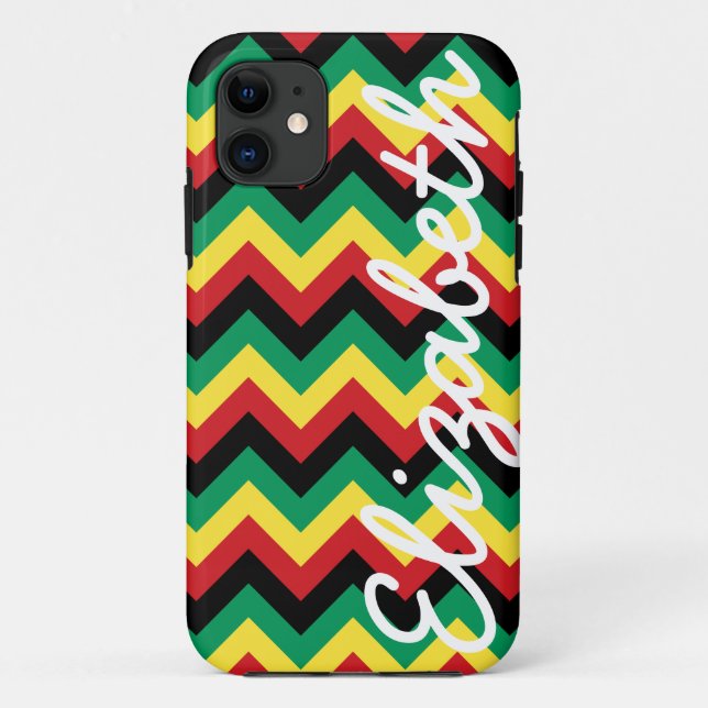 Rastafarian Zickzack Case-Mate iPhone Hülle (Rückseite)