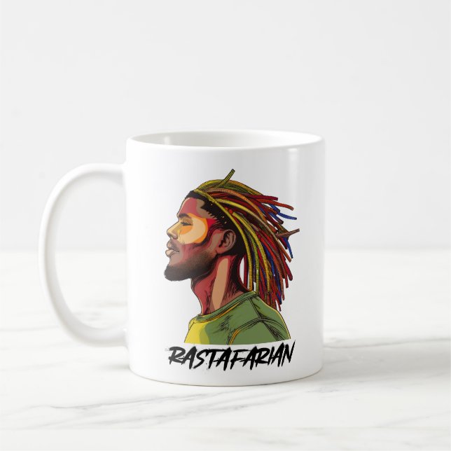Rastafarisch mit Farbschadeln Kaffeetasse (Links)