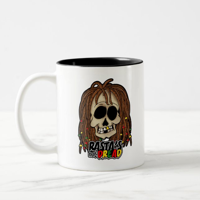 RASTA'S NOT DREAD! REGGAE ZWEIFARBIGE TASSE (Links)
