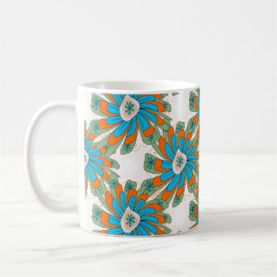 Raster Blumenmuster mit abstrakten Blume. Abstr Kaffeetasse