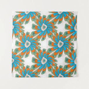 Raster Blumenmuster mit abstrakten Blume. Abstr Wandteppich