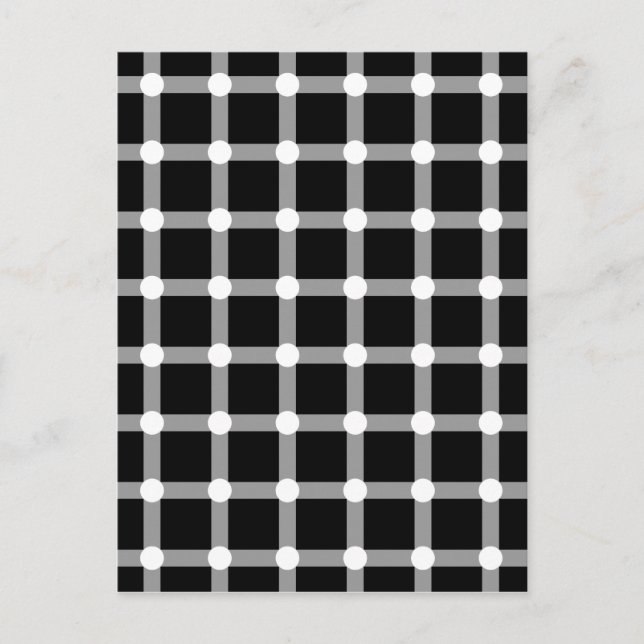 Raster für schwarze Punkte optische Illusion Postkarte (Vorderseite)
