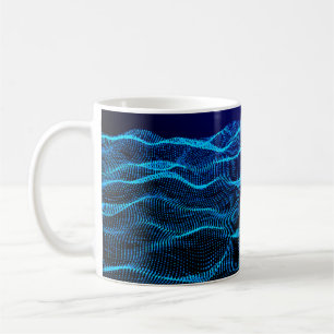Rasterpunkte Abstrakter Landschaftshintergrund. Cy Kaffeetasse
