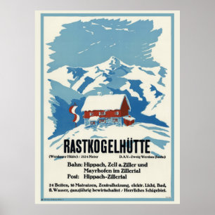 Rastkogelhütte Deutschland Vintage Poster 1938