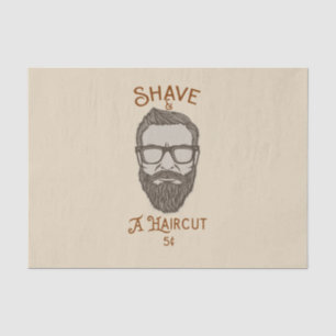 Rasur & Ein Haarschnitt Retro-Barbier-Shop-Grafikt Seidenpapier