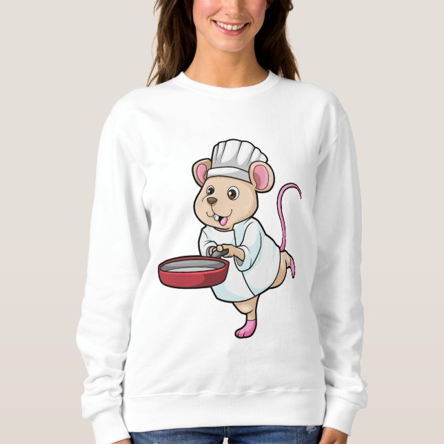 Rat als Koch mit Pan & Cooking Hut Sweatshirt (Vorderseite)