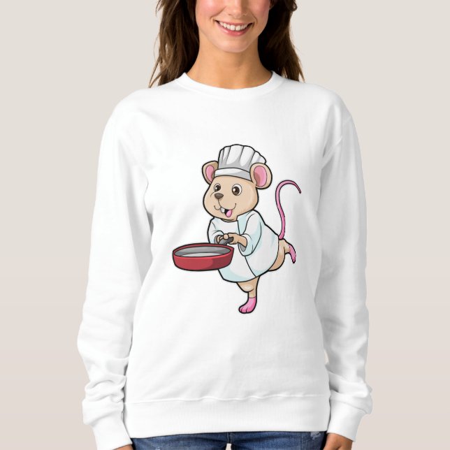Rat als Koch mit Pan & Cooking Hut Sweatshirt (Vorderseite)