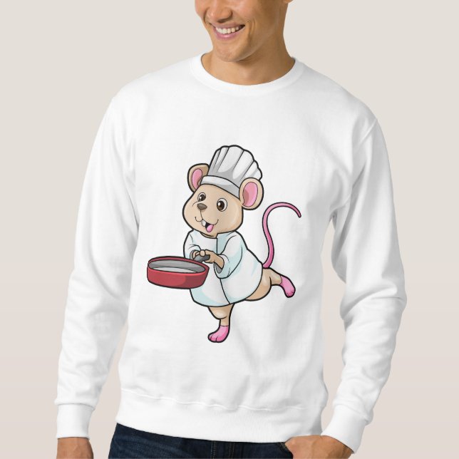 Rat als Koch mit Pan & Cooking Hut Sweatshirt (Vorderseite)