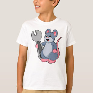 Rat als Mechaniker mit Wrench T-Shirt