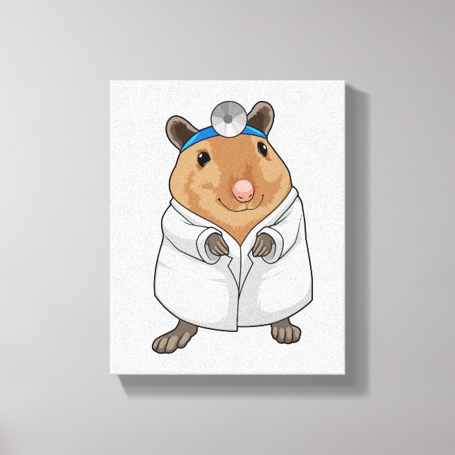 Rat as Doctor with Doctor's coat Leinwanddruck (Vorderseite)
