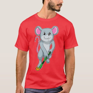 Rat auf Hockey mit Hockey-Fledermaus T-Shirt