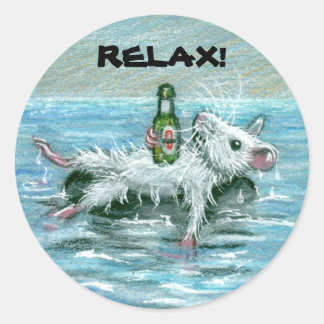 Rat auf Tube, RELAX! Runder Aufkleber