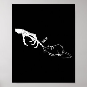 Rat Beängstigend Skeleton Hand Boop Spooky Hallowe Poster