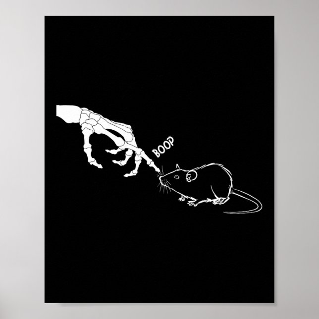 Rat Beängstigend Skeleton Hand Boop Spooky Hallowe Poster (Vorne)