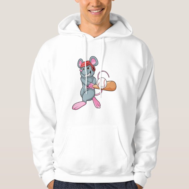 Rat bei Baseball mit Baseball Fledermaus und Helm Hoodie (Vorderseite)