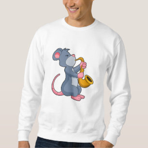 Rat bei Musik mit Saxophon Sweatshirt