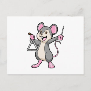 Rat bei Musik mit Triangel Postkarte