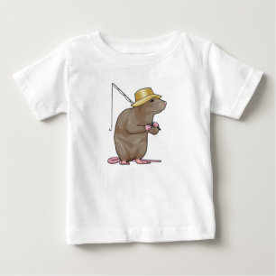 Rat beim Fischen mit Angelrute Baby T-shirt