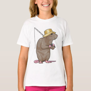 Rat beim Fischen mit Angelrute T-Shirt