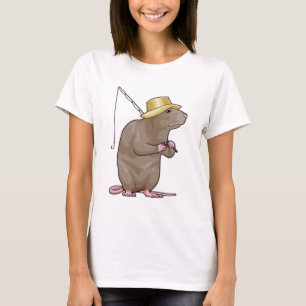 Rat beim Fischen mit Angelrute T-Shirt