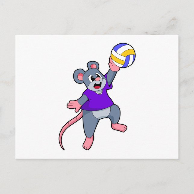 Rat beim Volleyball Sports Postkarte (Vorderseite)