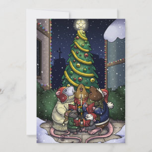Rat Christmas Card Feiertagskarte